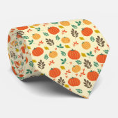 Cravate Citrouilles et feuille de chute (Roulé)