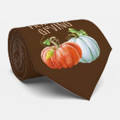 Cravate Citrouilles orange et blanc Bonne chute d'action d (Roulé)