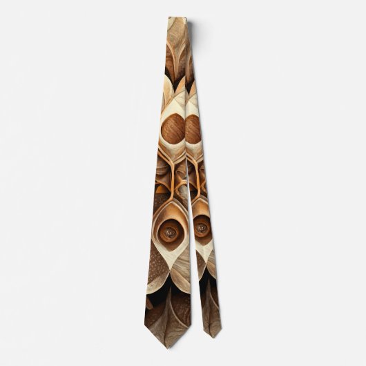 Cravate Citrus Beige Brown Décor Plaid Motif (Devant)