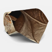 Cravate Citrus Beige Brown Décor Plaid Motif (Roulé)