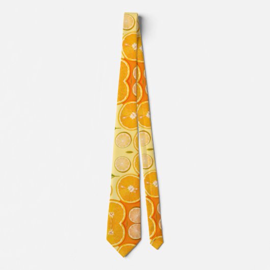 Cravate Citrus Orange Slice Vibrant Summer Fruit (Devant)
