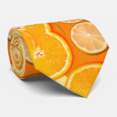 Cravate Citrus Orange Slice Vibrant Summer Fruit (Roulé)