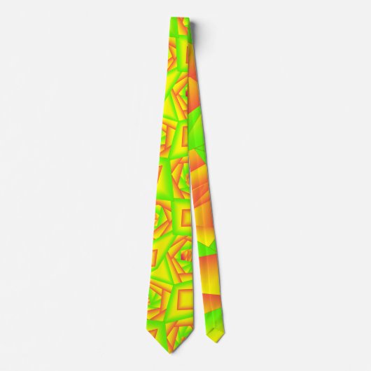 Cravate Citrus vert orange jaune ombre abstrait Conception (Devant)