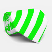 Cravate Clair Neon Chartreuse Vert Stripe Necktie (Roulé)