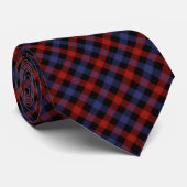 Cravate Clan Brown Tartan Royal Blue et Red Plaid (Roulé)