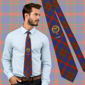 Cravate Clan Carnegie Crest sur Tartan