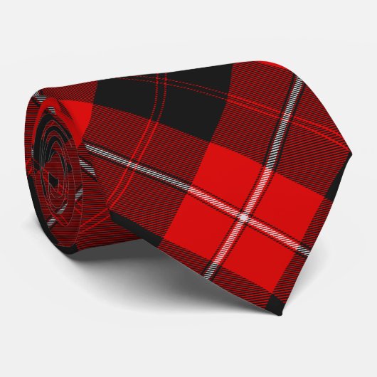 Cravate Clan Cunningham Crest sur Tartan (Roulé)
