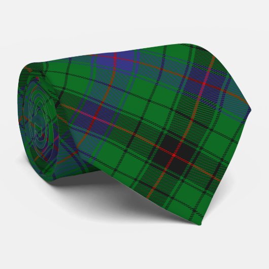 Cravate Clan Davidson Crest sur Tartan (Roulé)