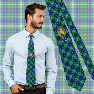 Cravate Clan Douglas Crest sur Tartan