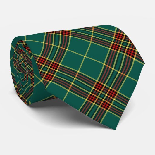 Cravate Clan Forde Tartan Green Plaid (Roulé)