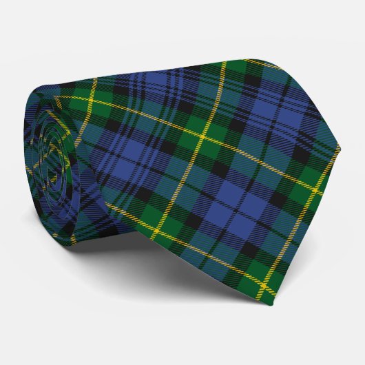 Cravate Clan Gordon Crest sur Tartan (Roulé)