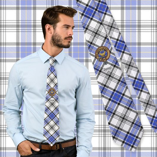 Cravate Clan Hannay Crest sur Tartan