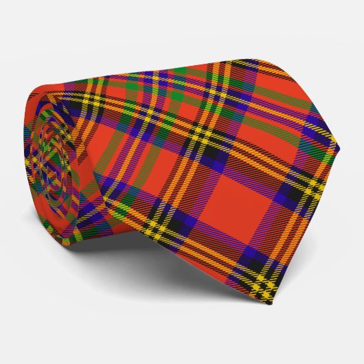 Cravate Clan Hepburn Crest sur Tartan (Roulé)