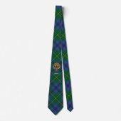 Cravate Clan Johnston Crest sur Tartan (Devant)