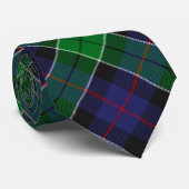 Cravate Clan Leslie Crest sur la chasse Tartan (Roulé)