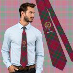 Cravate Clan MacDougall Crest sur Tartan<br><div class="desc">Clan MacDougall badge crête entouré d'une sangle et boucle sur l'arrière - plan tartan. Texte personnalisé.</div>