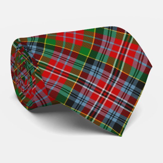 Cravate Clan MacPherson Crest sur Tartan (Roulé)
