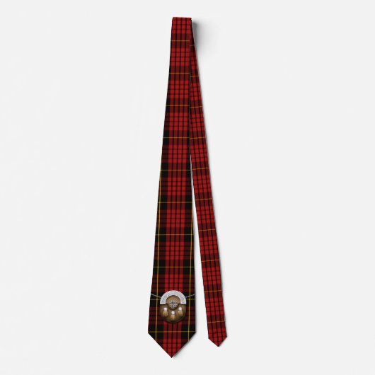 Cravate Clan MacQueen Tartan Et Sporran (Devant)