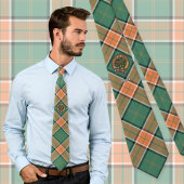 Cravate Clan Pollock Crest sur Tartan