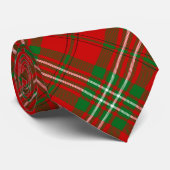 Cravate Clan Scott Crest sur Red Tartan (Roulé)