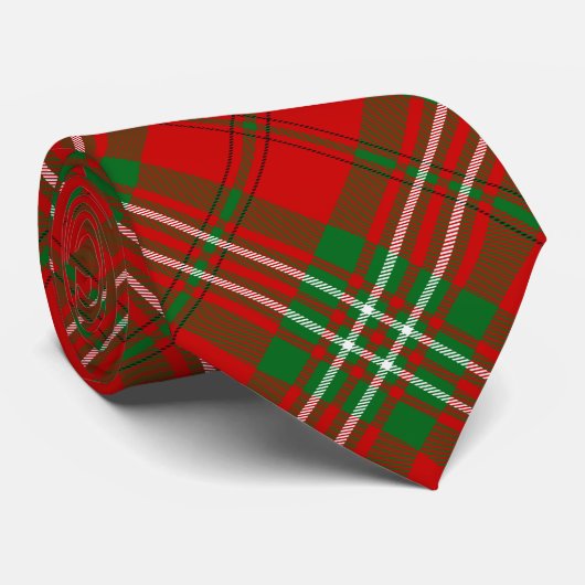Cravate Clan Scott Crest sur Red Tartan (Roulé)
