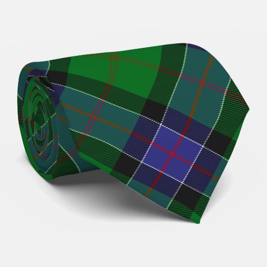 Cravate Clan Sinclair Crest sur la chasse Tartan (Roulé)