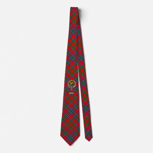 Cravate Clan Sinclair Crest sur Red Tartan (Devant)