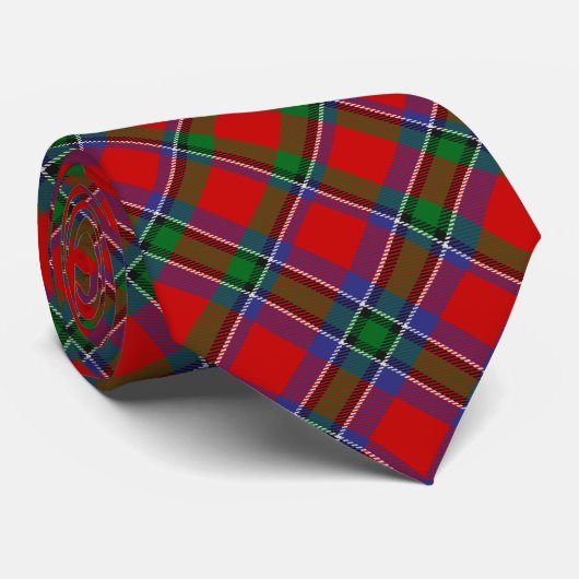 Cravate Clan Sinclair Crest sur Red Tartan (Roulé)