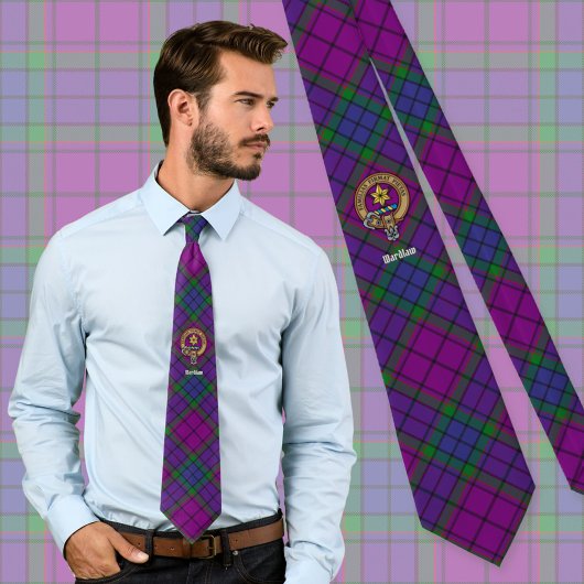 Cravate Clan Wardlaw Crest sur Tartan