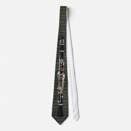 Cravate Clarinette attachée Vert-Rayée (Devant)
