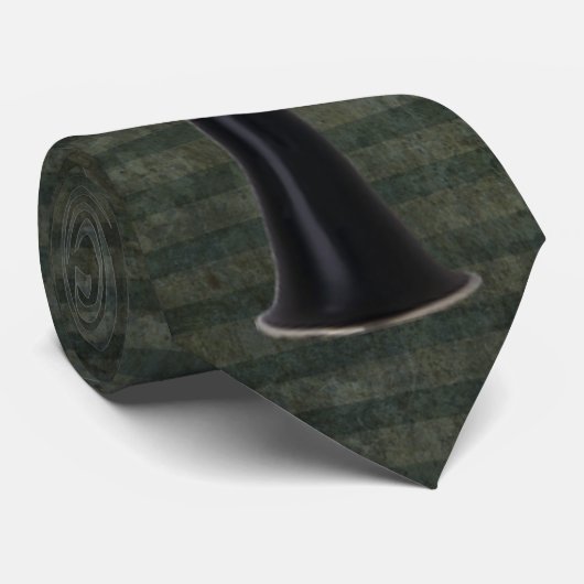 Cravate Clarinette attachée Vert-Rayée (Roulé)