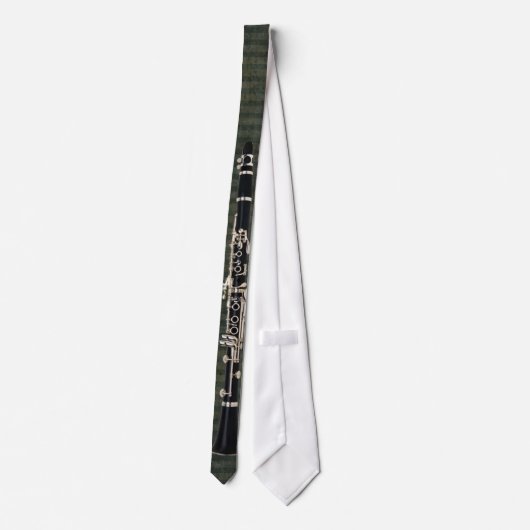Cravate Clarinette attachée Vert-Rayée (Dos)