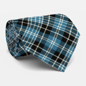 Cravate Clark Clan Tartan bleu et noir écossais plaid (Roulé)