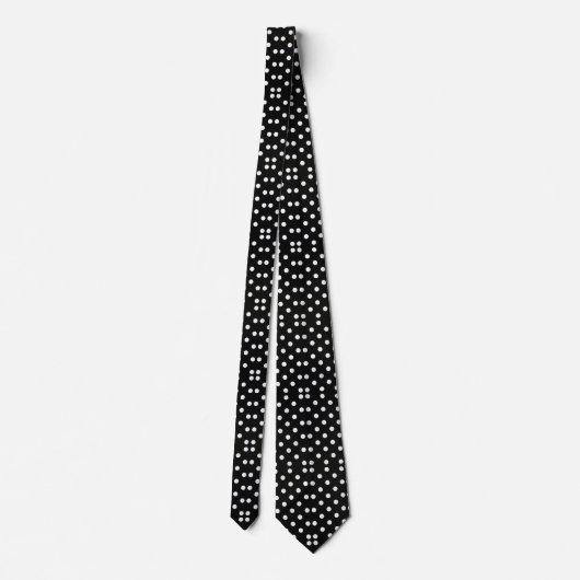 Cravate Classic Black & White Polka Dot (Dos)