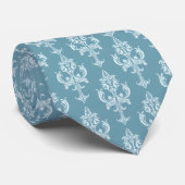 Cravate Classic Blue Damask Victorian Ornamental Pattern (Roulé)