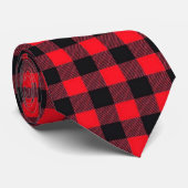 Cravate Classic Buffalo Check Red Lumberjack Plaid (Roulé)