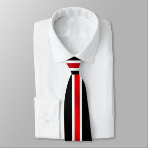 Cravate Classic Classic Rouge Blanc et Noir Stripes