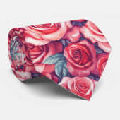 Cravate Classic Dads Day Gifts Rose Flower (Roulé)