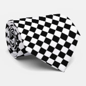 Cravate Classic Diamond noir et blanc Checkers (Roulé)