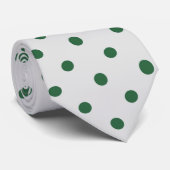 Cravate Classic green polka Dot Pattern on Gray Tie (Roulé)