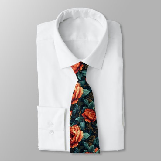 Cravate Classic Groomsman Gift Rose Floral (Attaché)