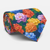 Cravate Classic Groomsmen Peonies Floral (Roulé)