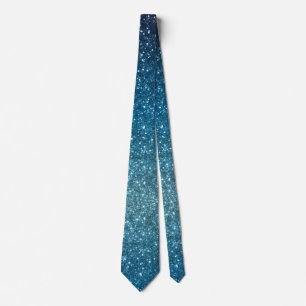 Cravate Classic Luxe Sparkly Ocean Blue Ombre Parties scin