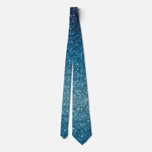 Cravate Classic Luxe Sparkly Ocean Blue Ombre Parties scin (Dos)