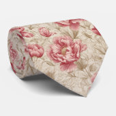 Cravate Classic Men Gifts Peonies Floral (Roulé)