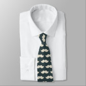 Cravate Classic Mustache Pattern on Black (Attaché)