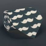 Cravate Classic Mustache Pattern on Black<br><div class="desc">Classic mustache shape with illustrated stitched edges in repeat pattern on black.</div>