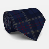 Cravate Classic Navy Blue Plaid Christmas (Roulé)