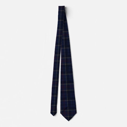 Cravate Classic Navy Blue Plaid Christmas (Dos)