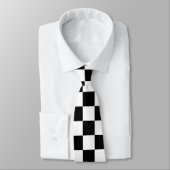 Cravate Classic noir blanc Carré Retro Checkerboard (Attaché)